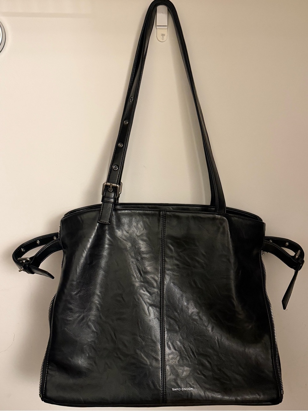 SAMO ONDOH Zipper Shopper Bag L Baked Black